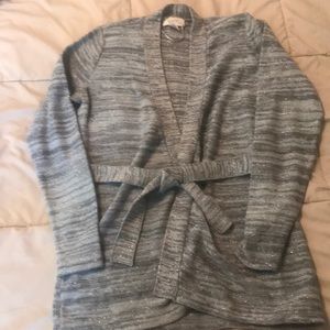 Grey and Silver Wrap Sweater